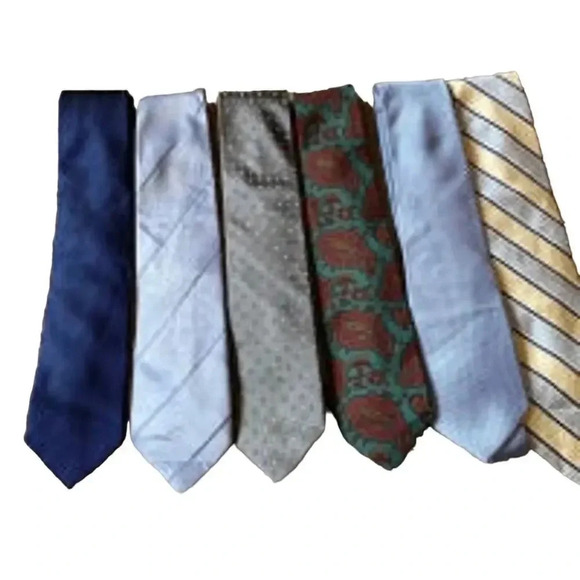 6 Pieces Varieties Silk Luxury Name Brands Variety Pack Men Neck Ties - Picture 1 of 7